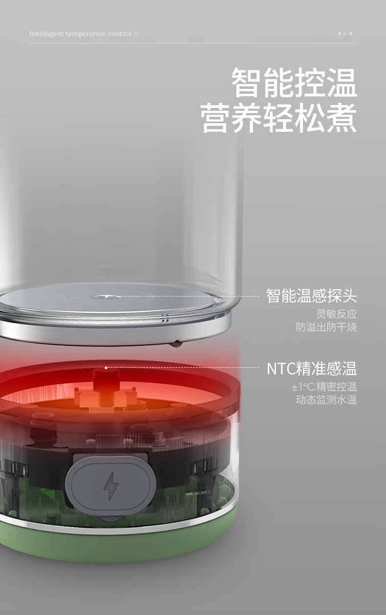 morphy richards 摩飞电器养生壶 便携迷你煮茶器小型办公室家用多功能煮茶壶热水壶 MR6086 典雅白