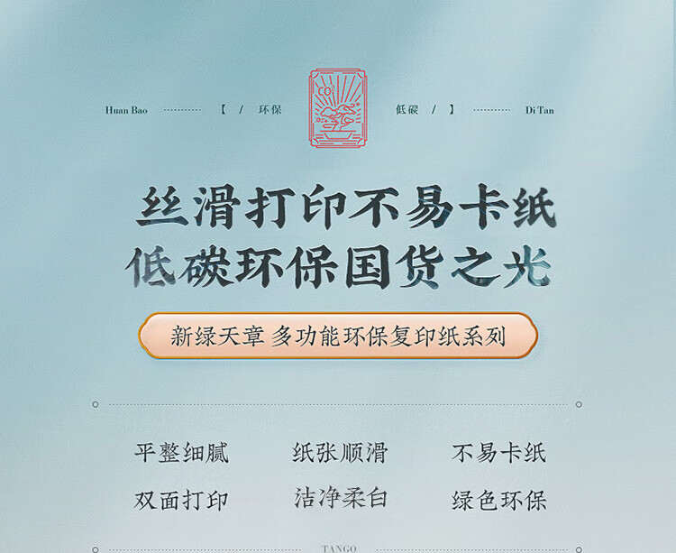 新绿天章80g 双面A4打印纸 纸张光滑打印顺畅 500张/包 5包/箱（2500张）