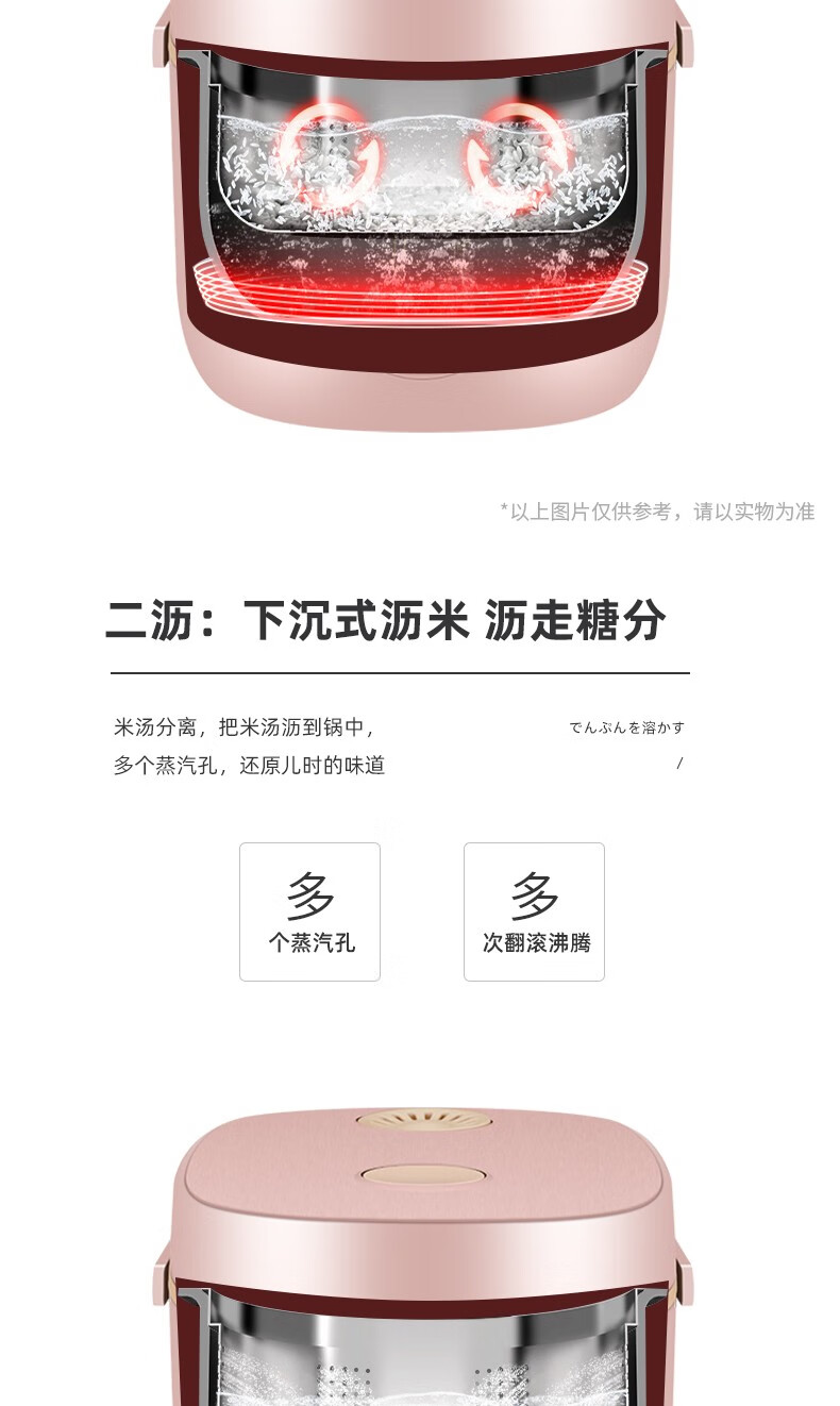 康佳 家用低糖迷你1-3人电饭煲 2L容量智能温控 电饭锅 智能预约 KTHD-DFBP13-2