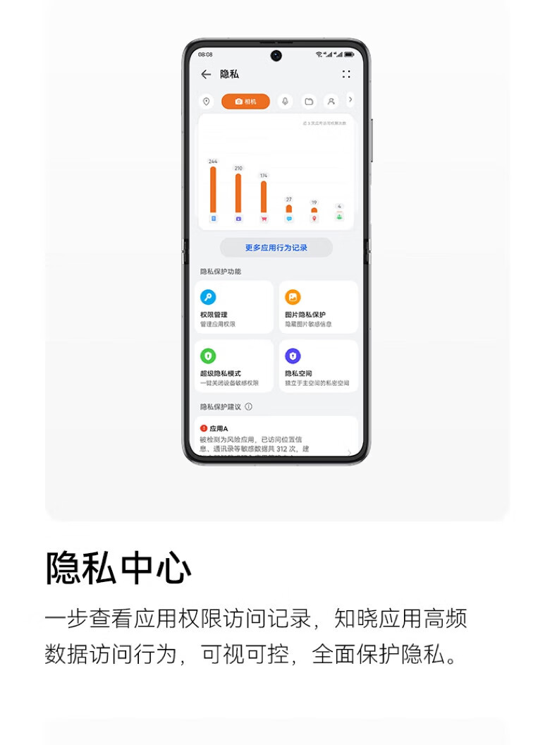 华为（HUAWEI）手机Pocket S 折叠屏 40万次折叠认证 8+128GB 冰霜银 小折叠