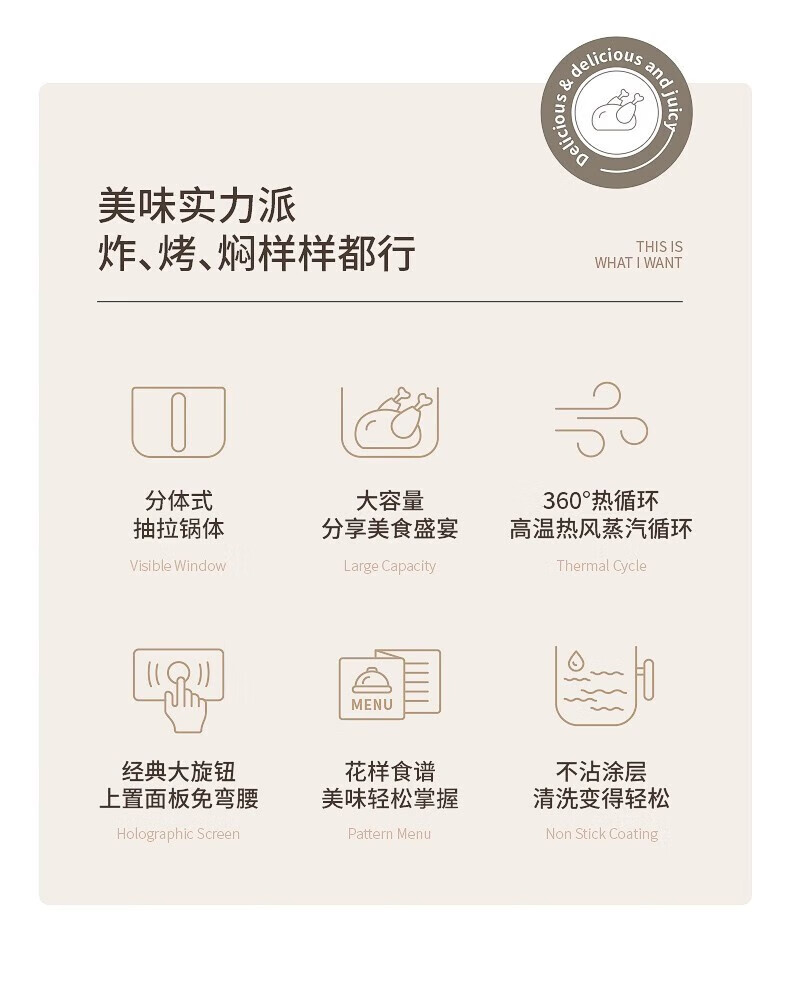 长虹（CHANGHONG）空气炸锅家用大容量烤箱空气电炸锅多功能一体机炸锅烤箱 CM-817
