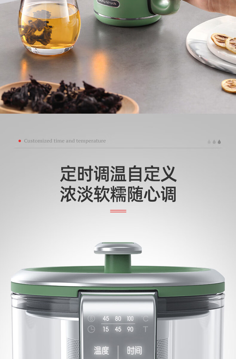 morphy richards 摩飞电器养生壶 分体便携式迷你煮茶器烧水壶 办公室家用多功能煮茶壶热水壶 MR6085 太空灰