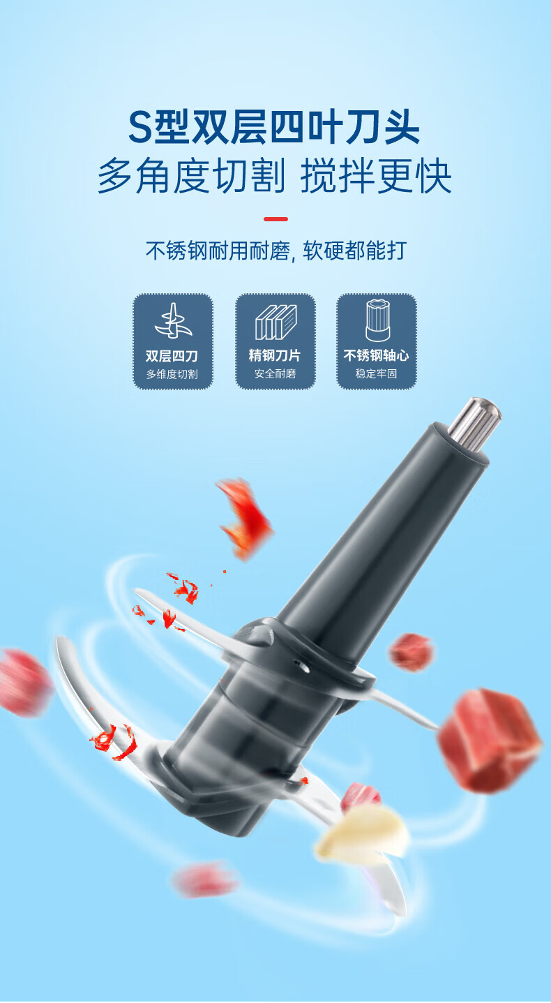 morphy richards 摩飞电器绞肉机 家用绞馅机碎肉机 电动多功能辅食料理机打蒜搅拌 MR9402A白色