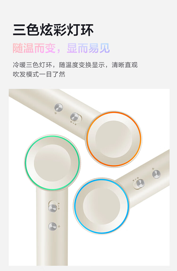 海尔（Haier）高速电吹风机家用大功率2亿负离子低噪速干护发11万转电机64m/s风速 HF61