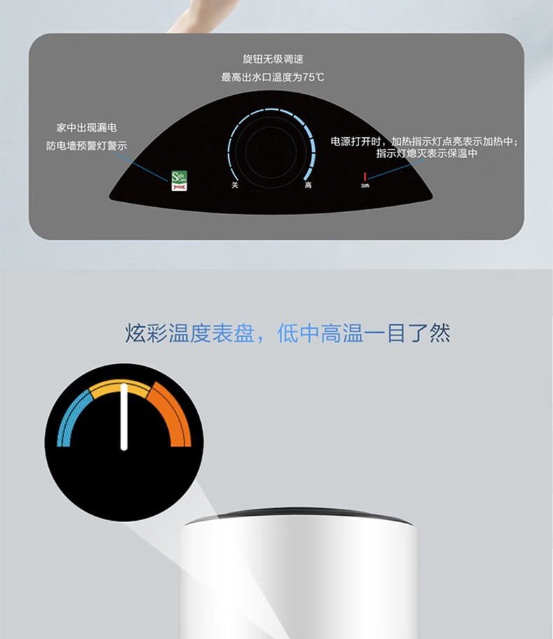 海尔（Haier）50升家用竖式三档可调电热水器家用立式竖式防电墙大容量落地美发工业商用 ES50V-U1