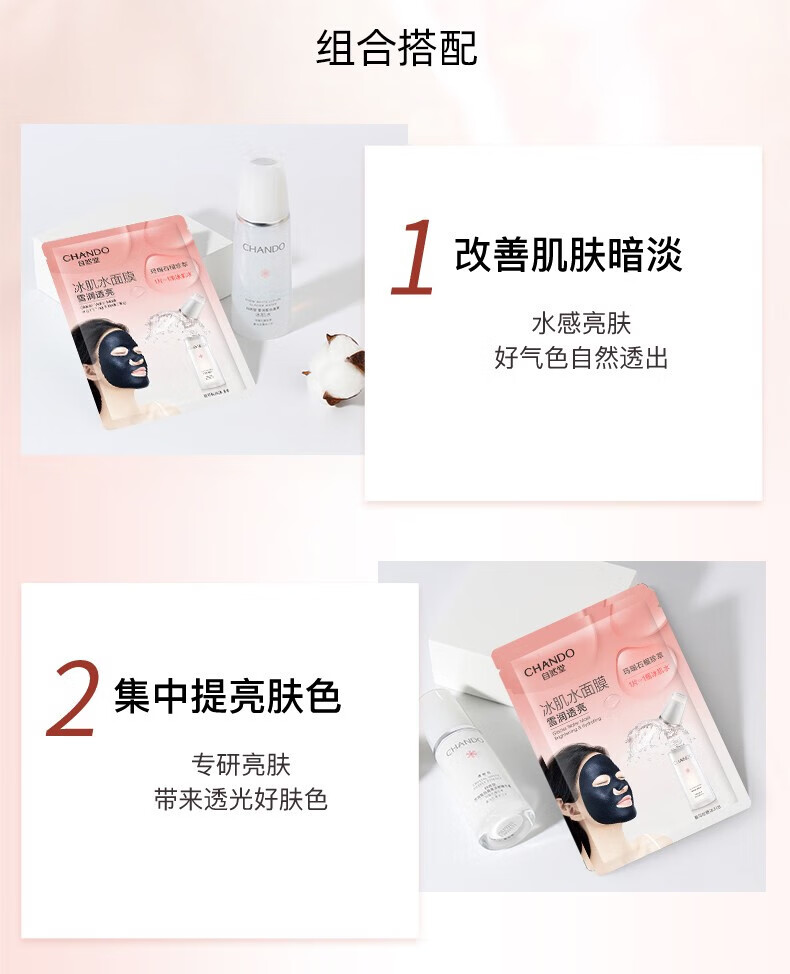 自然堂（CHANDO）雪域冰肌水冰川补水面膜26ml*5片 ZHT-1BMXY