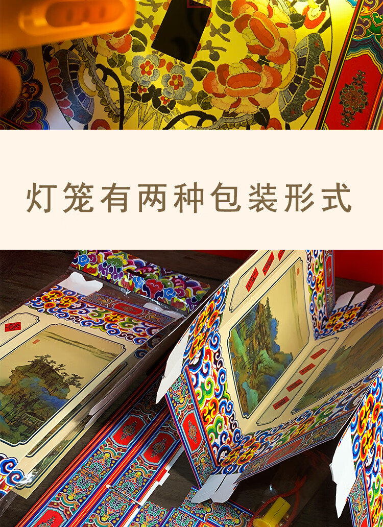 福人福地（FURENFUDI）儿童手工DIY纸灯笼镂空发光亲子手工八角宫灯 千里江山