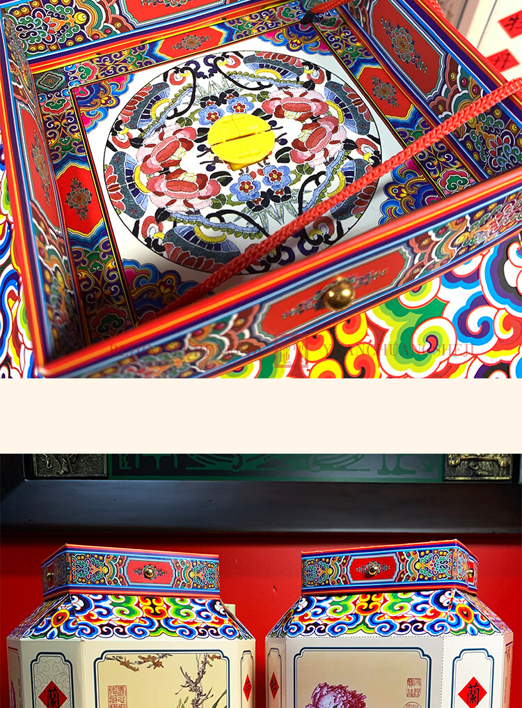 福人福地（FURENFUDI）儿童手工DIY纸灯笼镂空发光亲子手工八角宫灯 千里江山