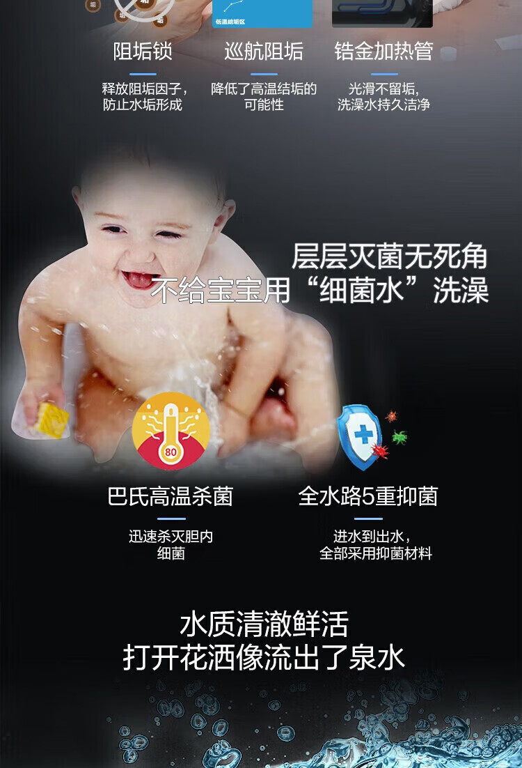 海尔（Haier）60L一级能效电热水器家用储水式3D聚能速热大水量智能WIFI 3D变频速热ES60H-TY7(5A)U1