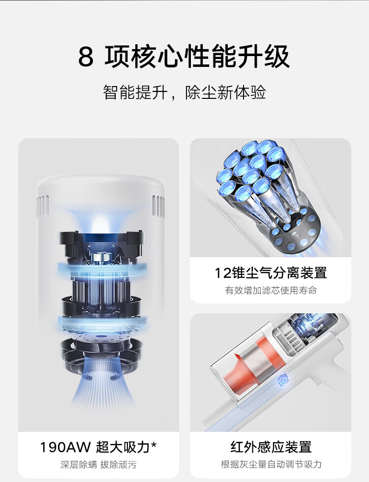 小米 家用吸尘器无线手持 多功能弯折管70分钟长续航 米家无线吸尘器2Pro