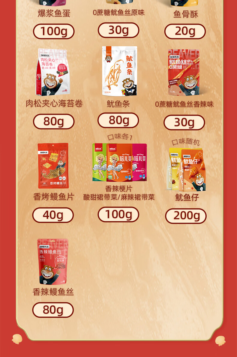 海狸先生 海味休闲零食礼盒JL-s6(2072g)